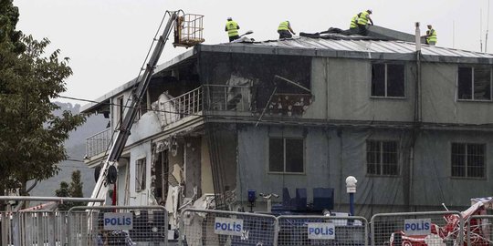 Kondisi kantor polisi di Turki hancur usai dibom militan