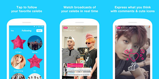 Aplikasi V bantu fans ketemu artis K-pop