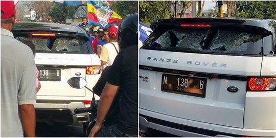 Mobil mewah jadi korban konvoi ulang tahun Arema Cronus