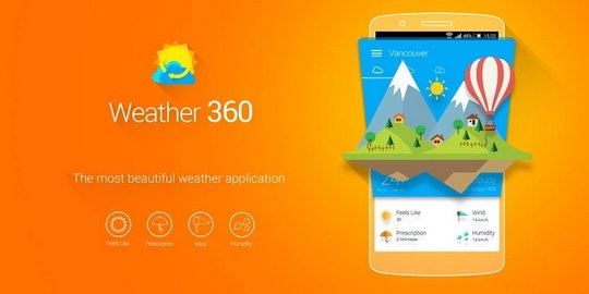 Weather 360, aplikasi deteksi cuaca dengan desain yang memikat