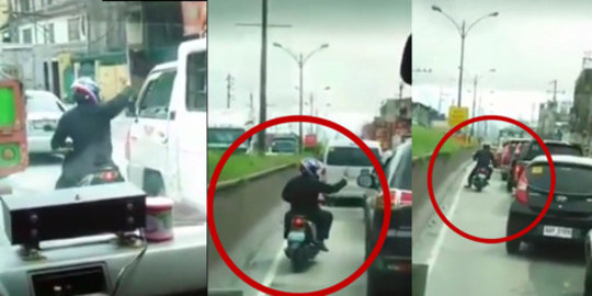 Salut, pemotor baik hati ini buka jalan untuk Ambulans