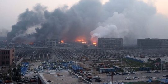 Melihat dahsyatnya ledakan Tianjin dari mata drone