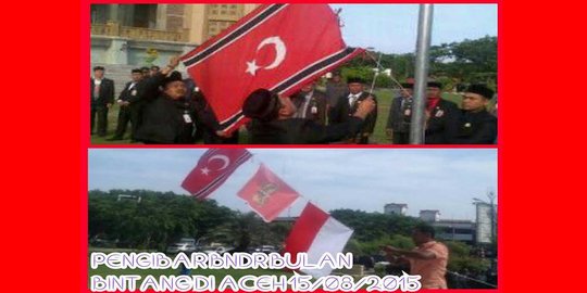 Anggota DPRK kibarkan bendera bintang bulan di Lhokseumawe