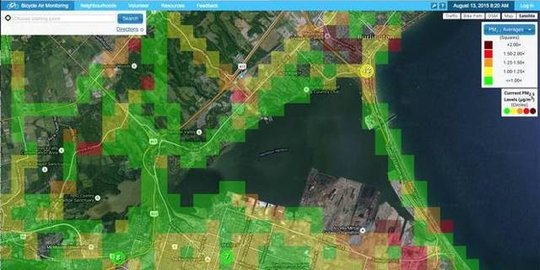 Deteksi polusi udara dengan mudah menggunakan sensor di sepeda