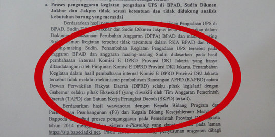 Temuan mengejutkan BPK, proyek UPS 2014 hanya dibahas di DPRD DKI