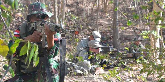 Aksi prajurit Kostrad dan US Army latihan bareng di Sukabumi