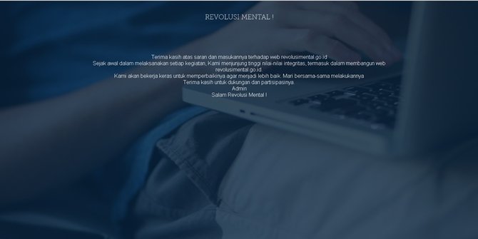 Situs Revolusi Mental dituding jiplak situs kampanye Barack Obama