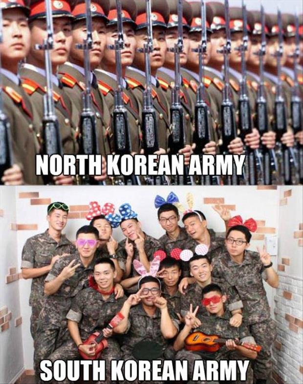 Meme-meme lucu bedakan tentara Korut dan Korsel | merdeka.com