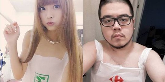 Warga Taiwan keranjingan pakai baju renang dari kantong plastik