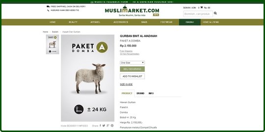 Toko online muslim ini sediakan hewan kurban untuk Idul Adha