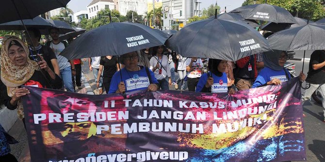 Massa KASUM gelar aksi solidaritas 11 tahun terbunuhnya Munir