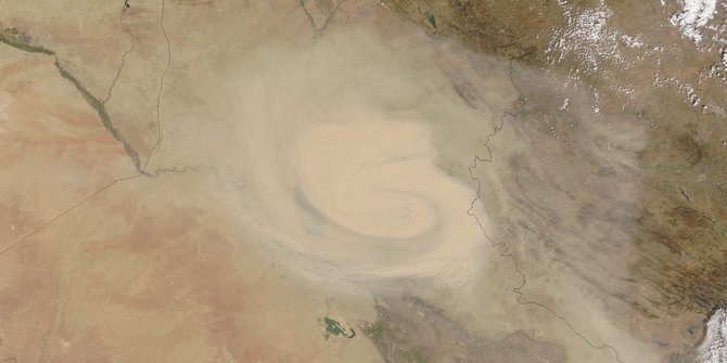 Penampakan badai pasir Timur Tengah tertangkap satelit NASA