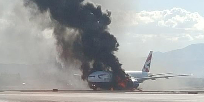 Pesawat British Airways terbakar di AS, 14 orang luka-luka