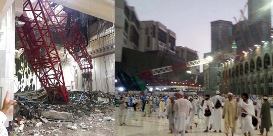 Crane jatuh di Masjidil Haram, 62 jemaah haji dikabarkan tewas