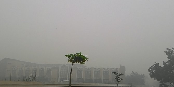 Kabut asap, jarak pandang di Dumai minim dan udaranya berbahaya