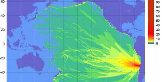 Ini wilayah yang dilalui tsunami dari Chili, Indonesia tak termasuk