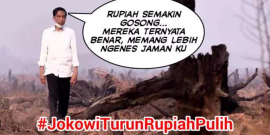 #JokowiTurunRupiahPulih jadi trending topic di Twitter