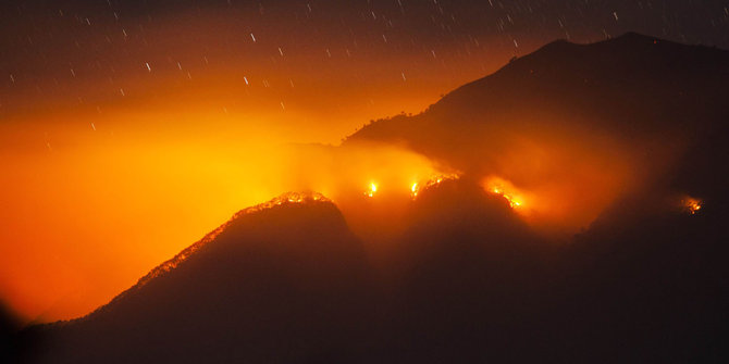 Tiga Gunung di Provinsi Sulawesi Utara terbakar