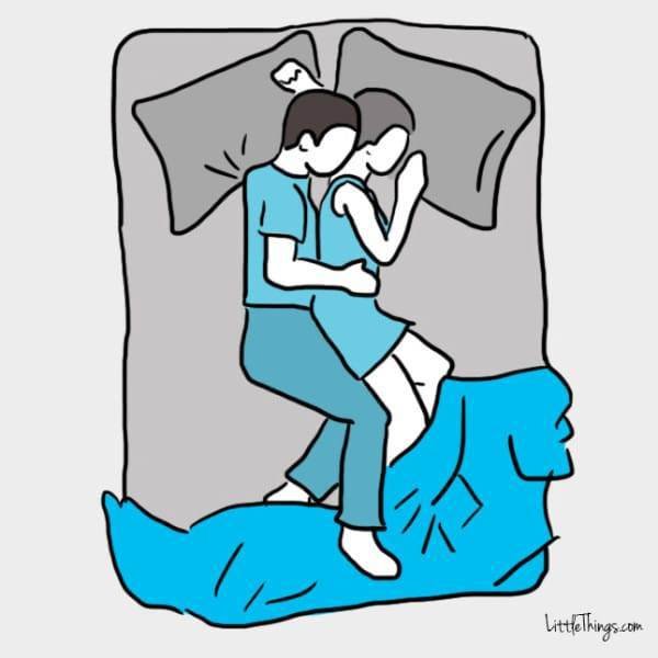 ilustrasi posisi tidur pasangan