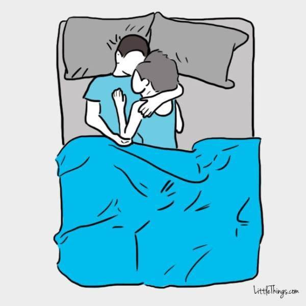 ilustrasi posisi tidur pasangan