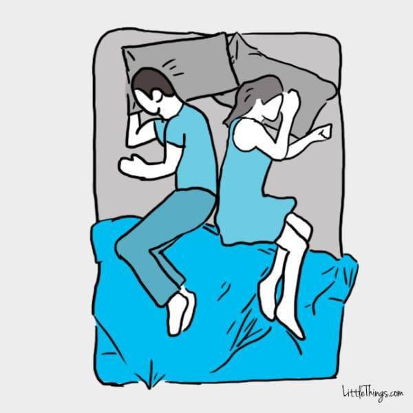 ilustrasi posisi tidur pasangan