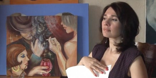 Perempuan ini bikin lukisan Vladimir Putin pakai payudaranya