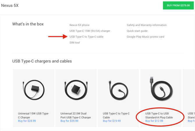 kabel nexus 5x