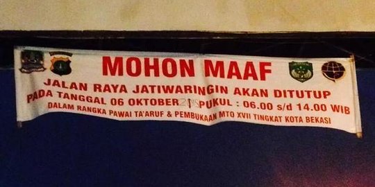 Ada pawai MTQ, Jalan Raya Jatiwaringin Bekasi ditutup