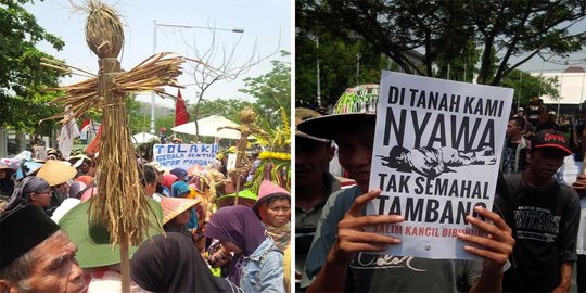 Aksi solidaritas Salim Kancil, petani Jateng ruwatan di kejaksaan