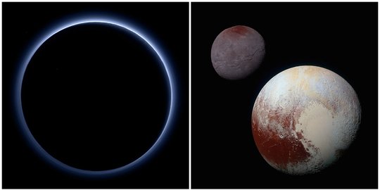 Hanya ada di Pluto, langit biru saat air dan es berwarna merah