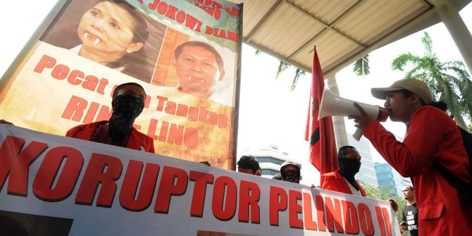 Mahasiswa geruduk KPK tuntut Menteri Rini dan RJ Lino ditangkap