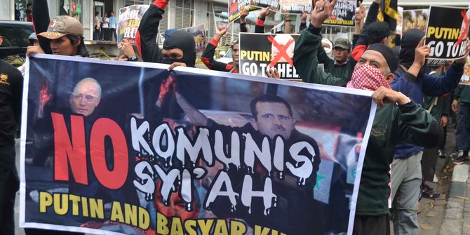 Kecam serangan di Suriah, ratusan demonstran geruduk Kedubes Rusia