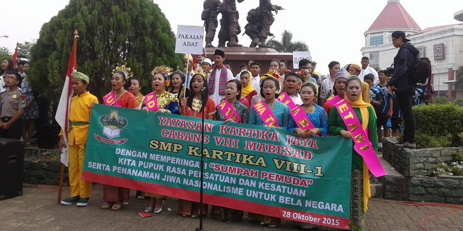 Peringati Sumpah Pemuda, siswa SMP Kartika siap bela 