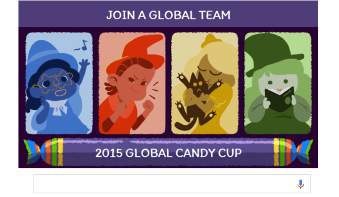 google doodle global cup candy hallowen