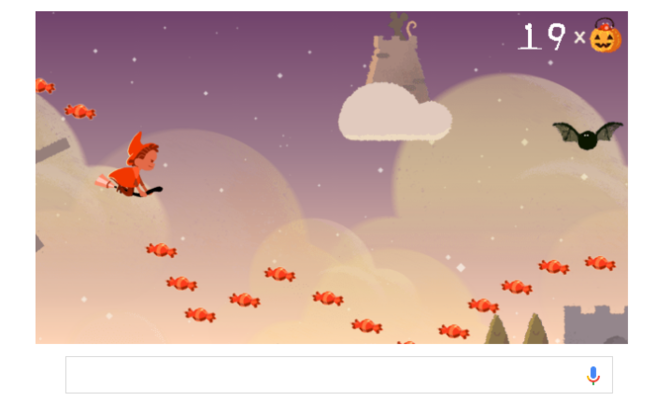 google doodle global cup candy hallowen