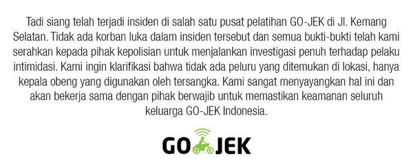 klarifikasi go jek