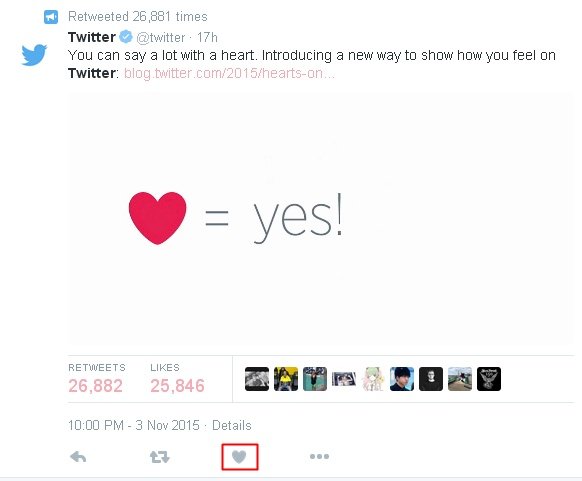 fitur favorit di twitter ganti jadi tombol like