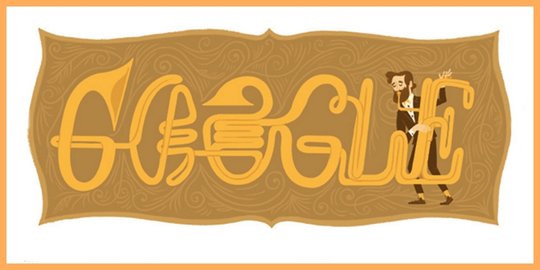 Peringati ultah ke-201 Adolphe Sax, Google buat 5 doodle sekaligus!