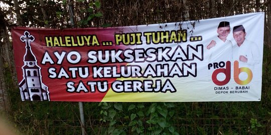 Warga Depok geger spanduk 'Satu Kelurahan, Satu Gereja' Dimas-Babai