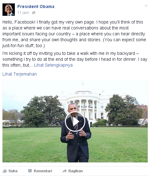 facebook presiden obama