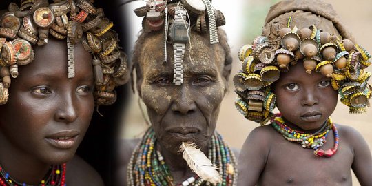 Potret suku di Afrika ubah tutup botol & arloji bekas jadi perhiasan
