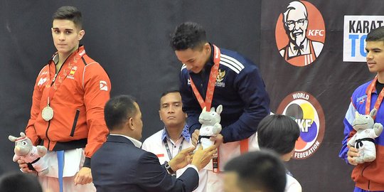 Pertama kalinya karateka Indonesia raih emas di kejuaraan dunia