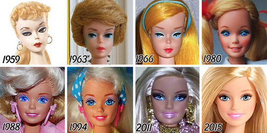 Ini wajah Barbie dari masa ke masa, cantik mana?