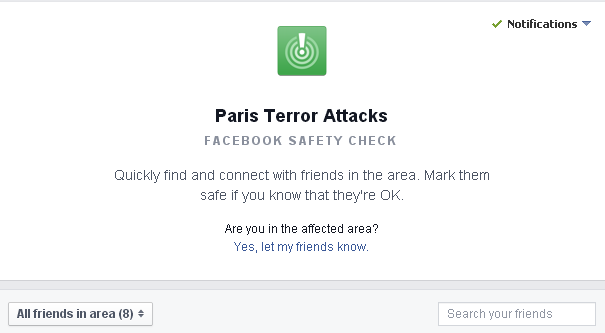 safety check facebook untuk paris