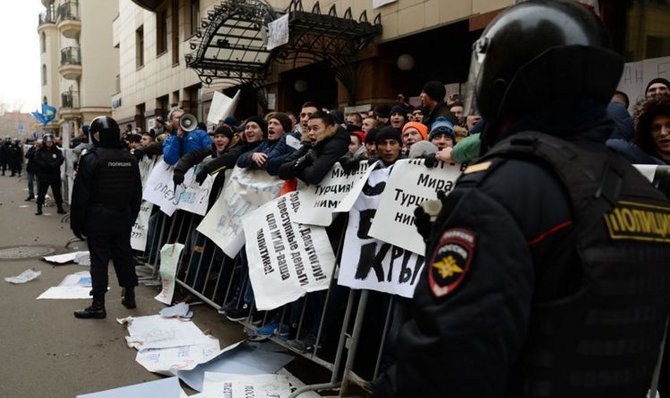 unjuk rasa anti turki di moskow