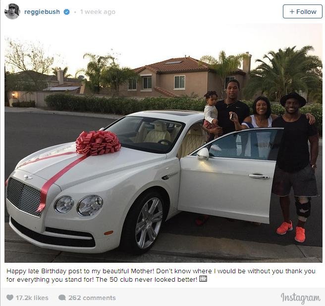 reggie bush beri bentley continental gt pada sang ibu