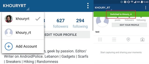 instagram multiple account
