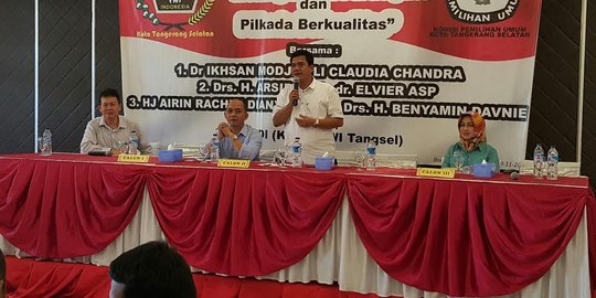 Diskusi Pilkada Tangsel panas, Ikhsan-Airin tak bersalaman