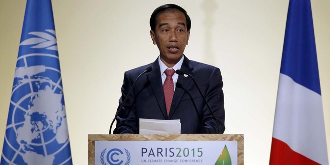 Gaya Jokowi saat pidato di pembukaan KTT Perubahan Iklim