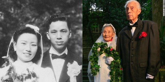 Pasangan ini peringati 70 tahun bersama dengan reka ulang pernikahan